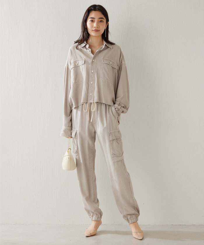 Whim Gazetteテンセル（TM）繊維使用シャツ （beige）