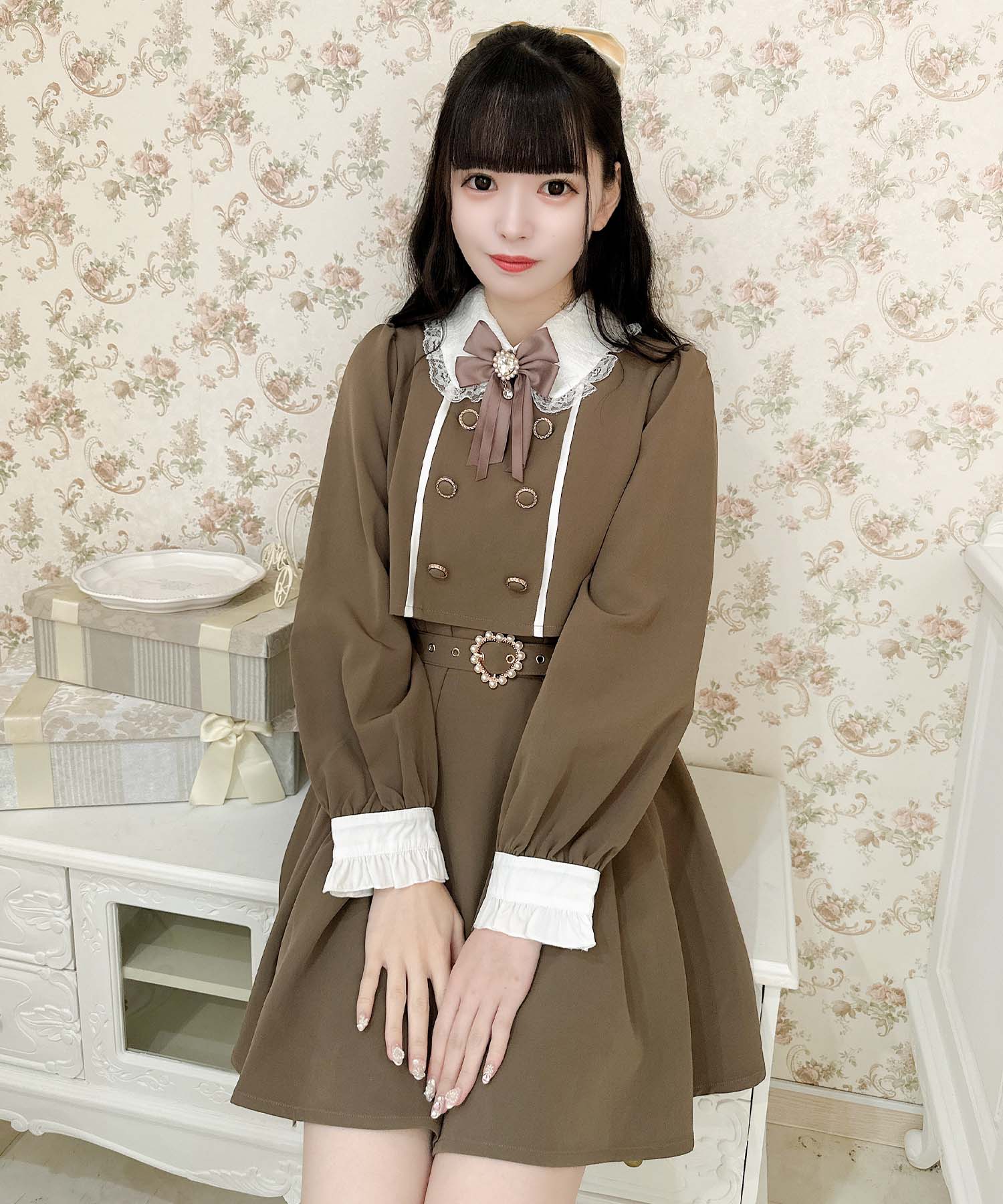 ロジータ ROJITA ツーピー風ダブルボタンワンピース （ブラック
