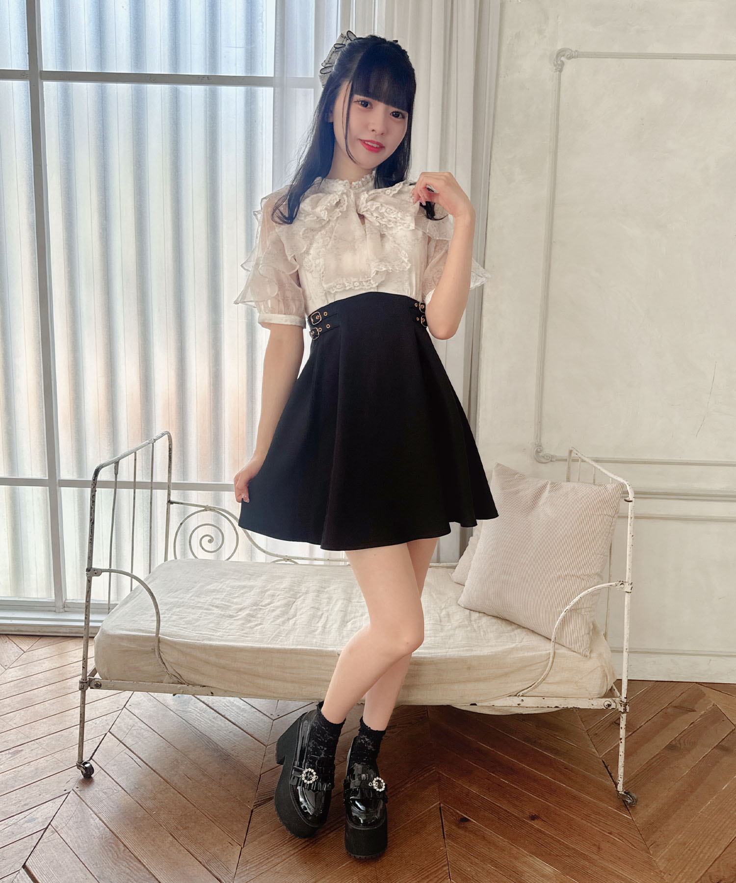ロジータ ROJITA 花柄ドッキングミニ丈ワンピース(506889193
