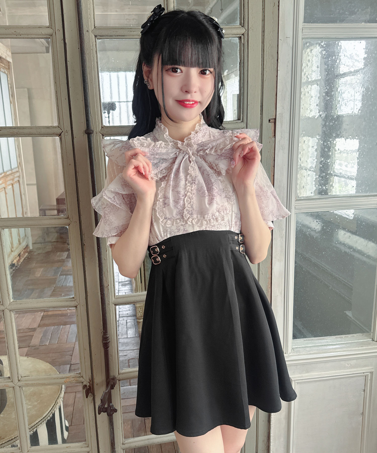 ロジータ ROJITA 花柄ドッキングミニ丈ワンピース(506889193