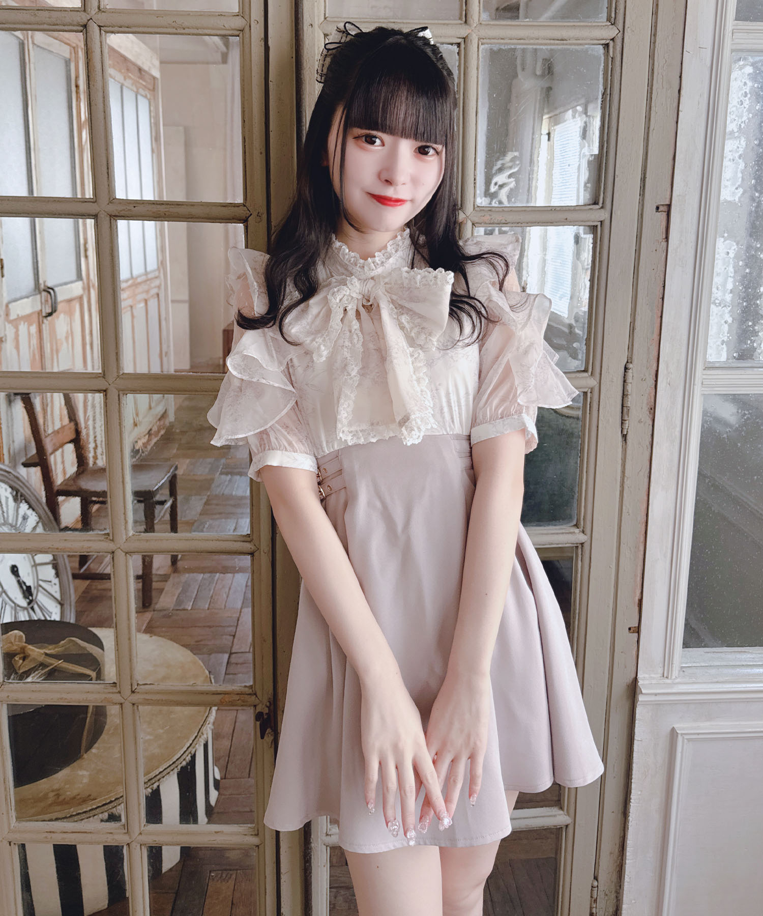 セール】花柄ドッキングワンピース（ワンピース）｜ROJITA