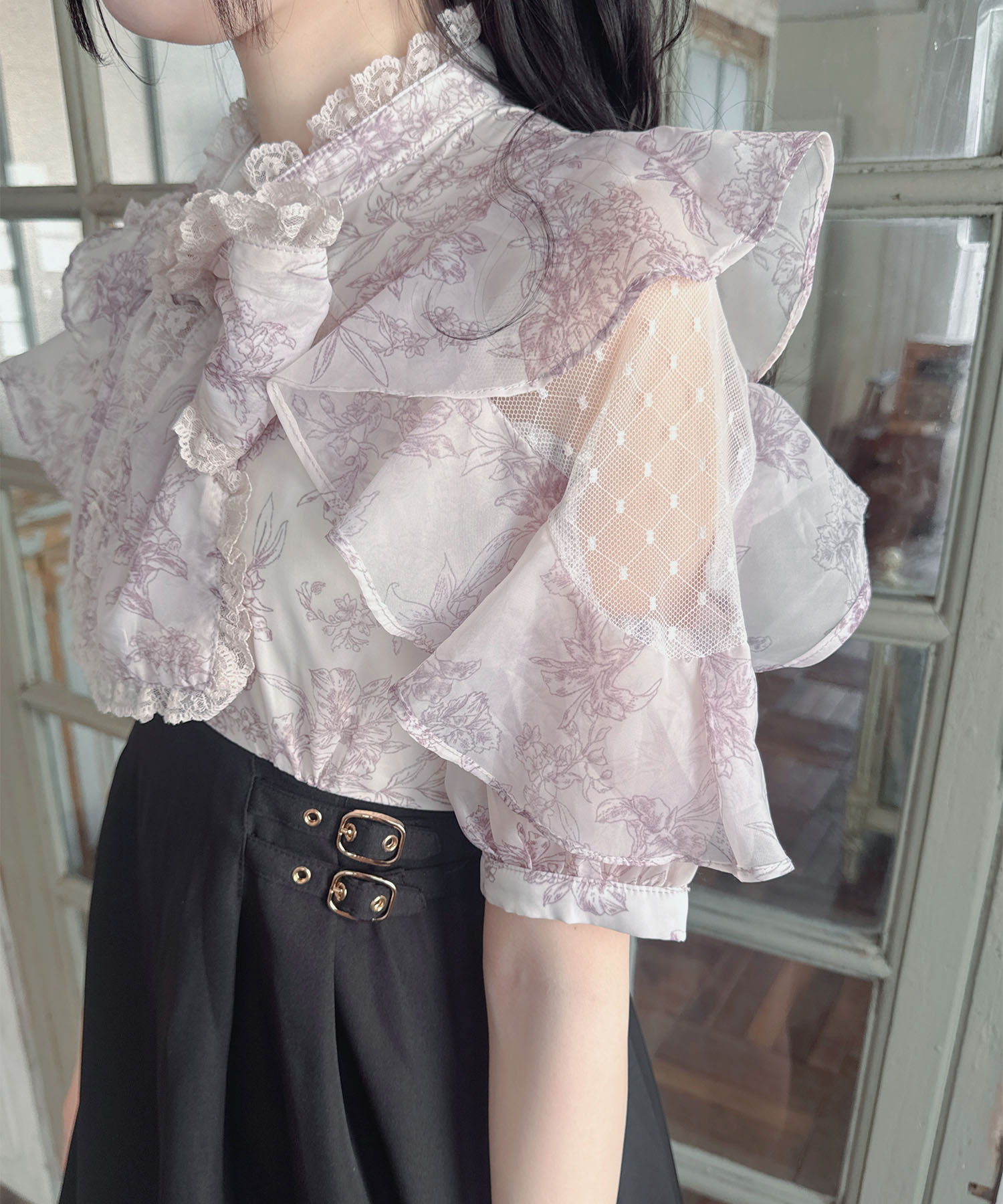 ロジータ ROJITA 花柄ドッキングミニ丈ワンピース(506889193