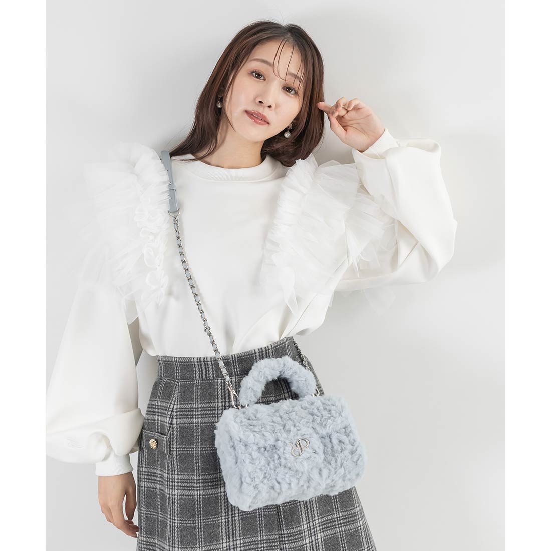 ランダ RANDA 【WEB限定カラー】2WAY モノグラムパーツファー ランダ RANDA 【WEB限定カラー】2WAY モノグラムパーツファー