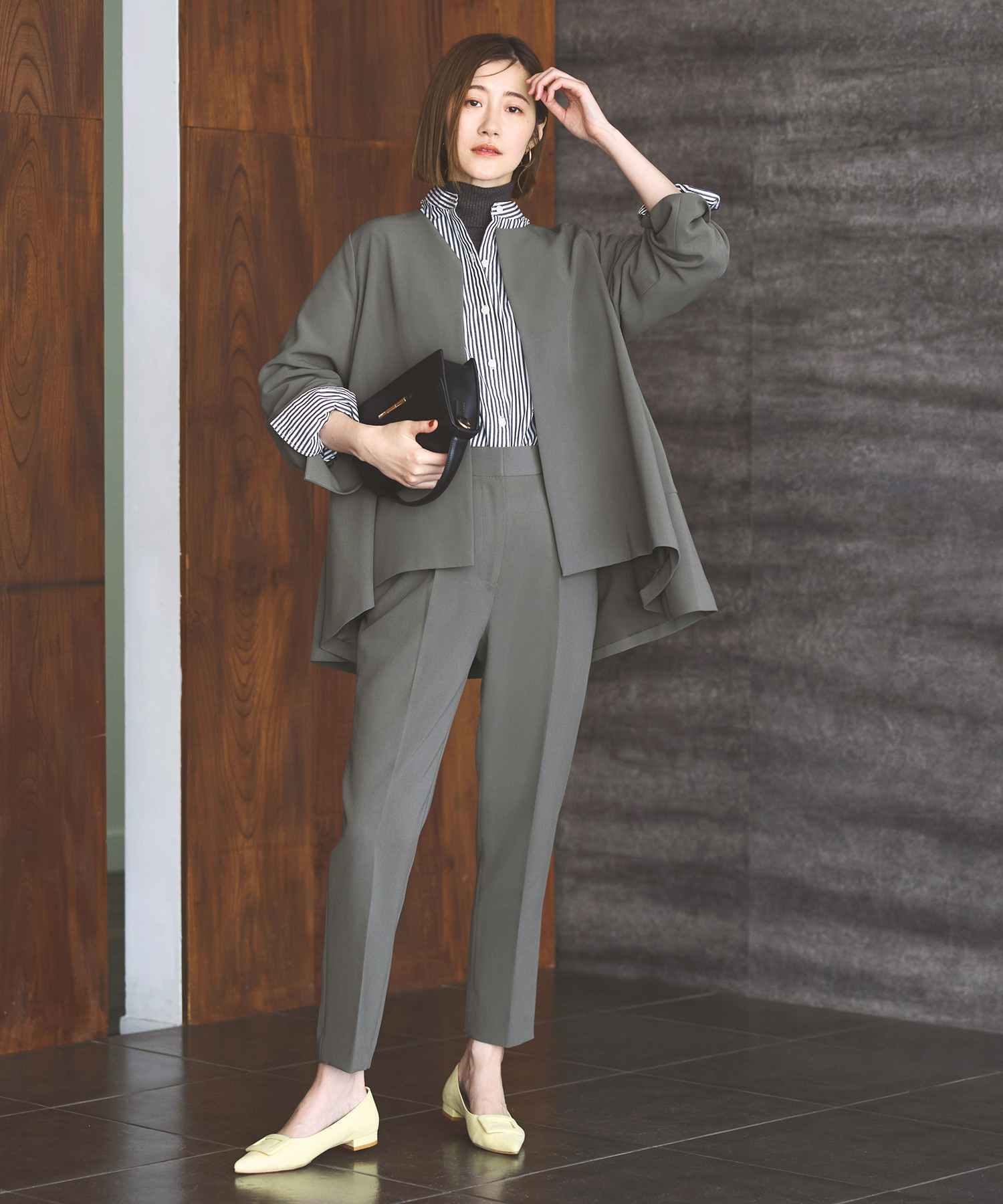 ルイルエブティック RUIRUE BOUTIQUE ノーカラーフレア ルイルエブティック RUIRUE BOUTIQUE ノーカラーフレア