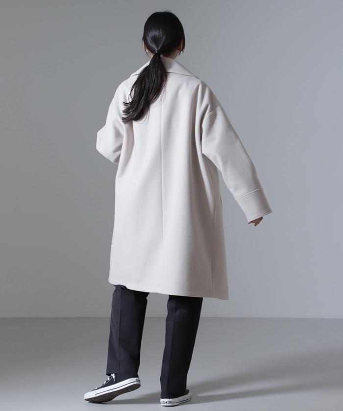 セール】メルトンジャージーワイドチェスターコート 24AW