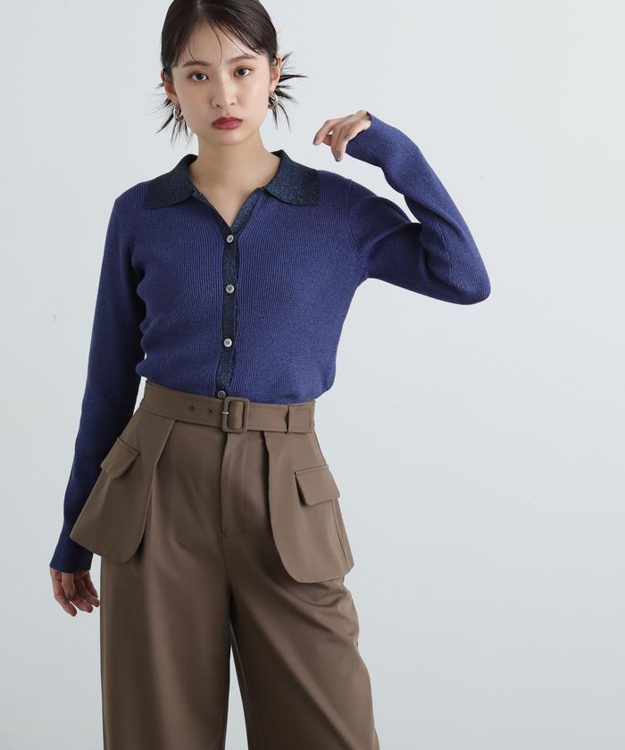大人の上質  セール】ラメリブポロニット《レッド：official site・一部店舗 トップス