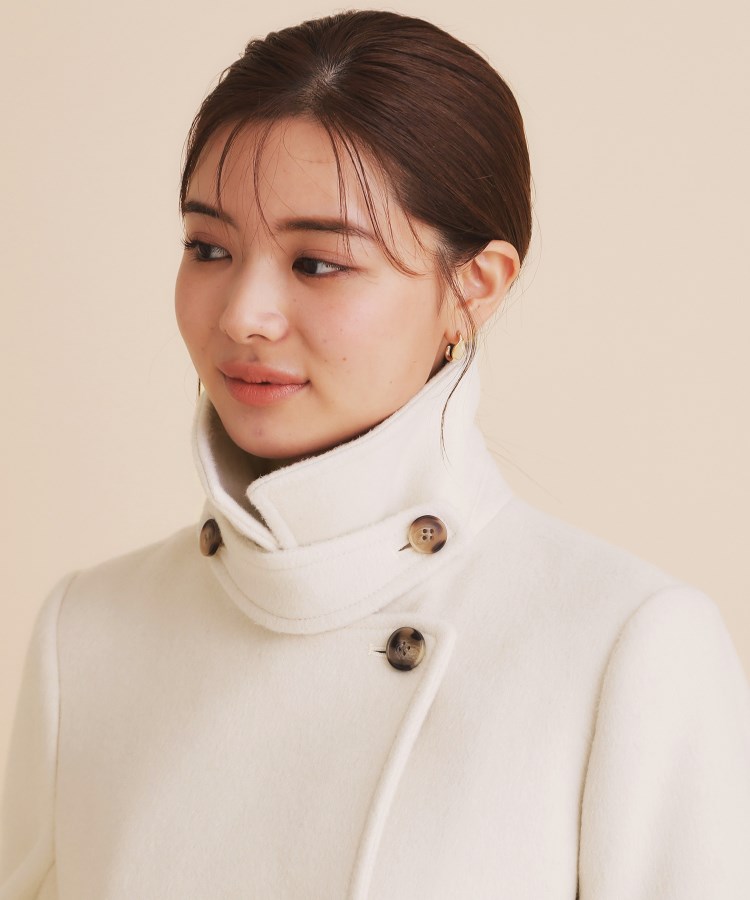 INDIVI ベージュ ピーコート サイズ40 セール 30%OFF】インデックス index ウール混 ステンカラー