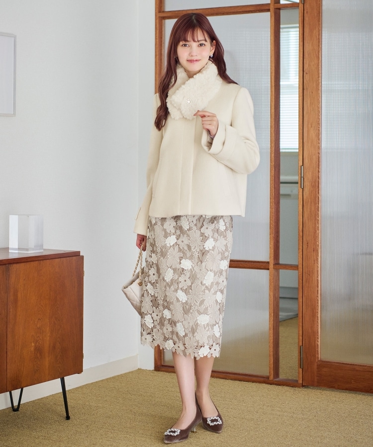 セール50%OFF】インデックス index ウール混ノーカラーショート