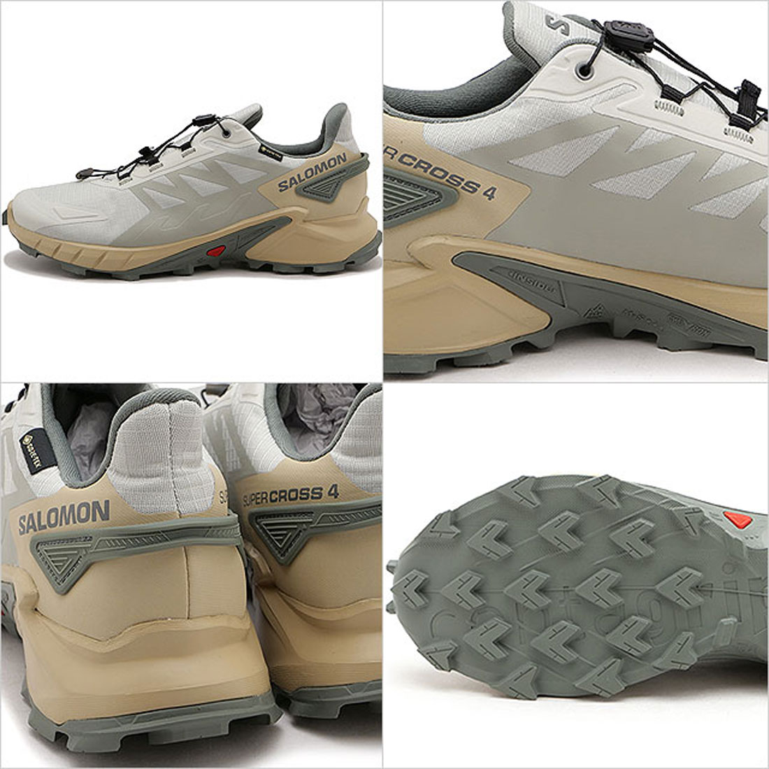 サロモン SALOMON SUPERCROSS 4 GTX METAL/WHITE－PEPPER/SEDONA