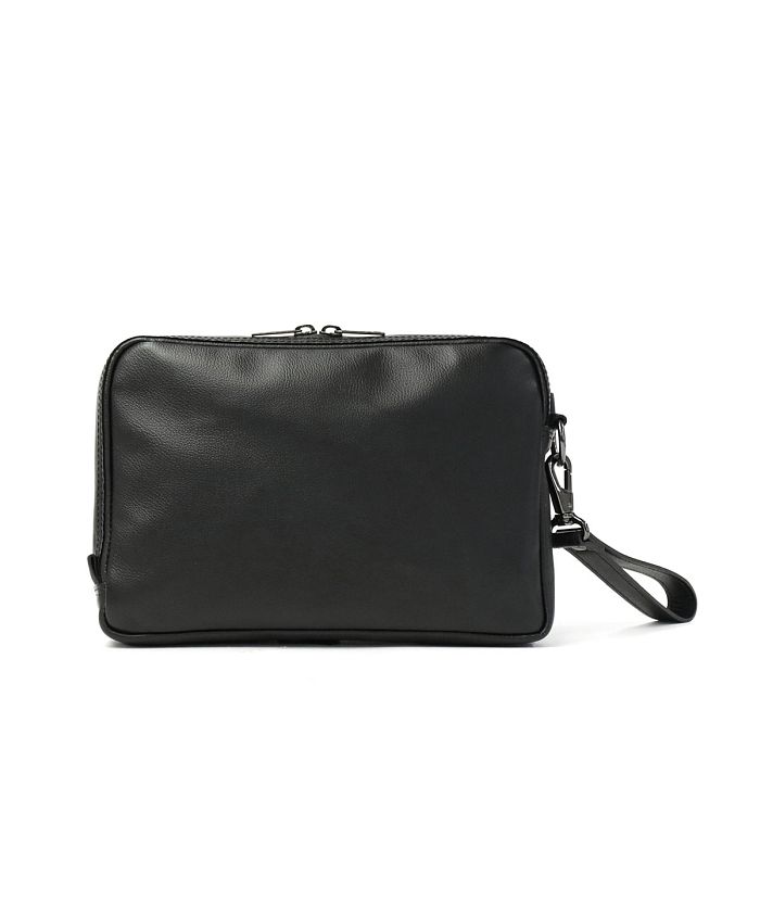 PORTERポーター　レザー　ジッパーポーチ　クラッチバッグ　ブラック黒　吉田 ポーター PORTER ポーター ウィズ ポーチ 016ー01077 セカンド