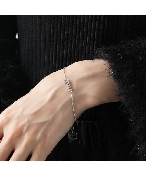 miu miu ミュウミュウ ロゴ ビジュー ブレスレット バングル