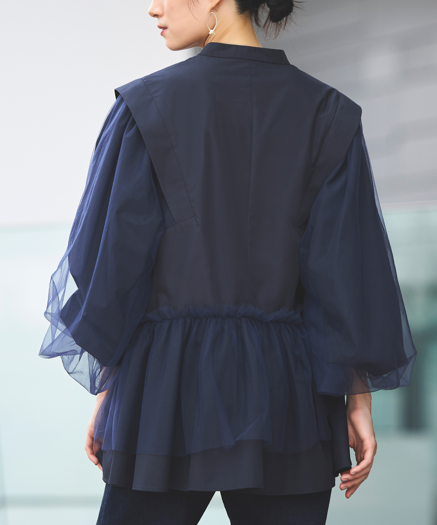 ルイルエブティック RUIRUE BOUTIQUE ノーカラーウエストタック