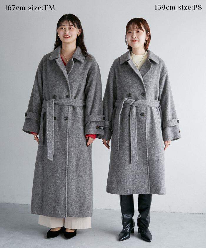VIS｜【JAPAN FABRIC】尾州毛混シャギーロングコート【選べる