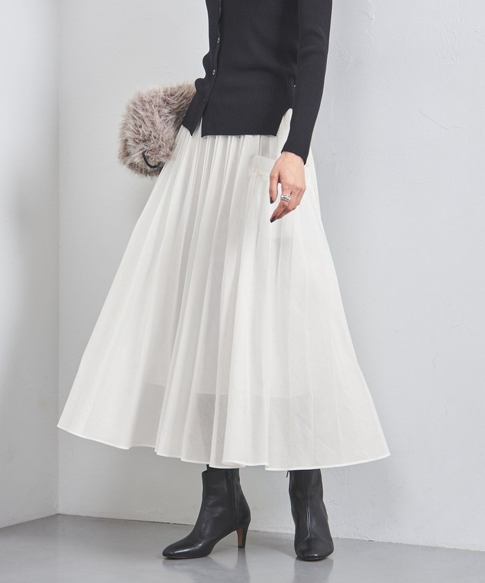 セール 40%OFF】オーガンジー ポケット フレアスカート セール 40%OFF】オーガンジー ポケット フレアスカート