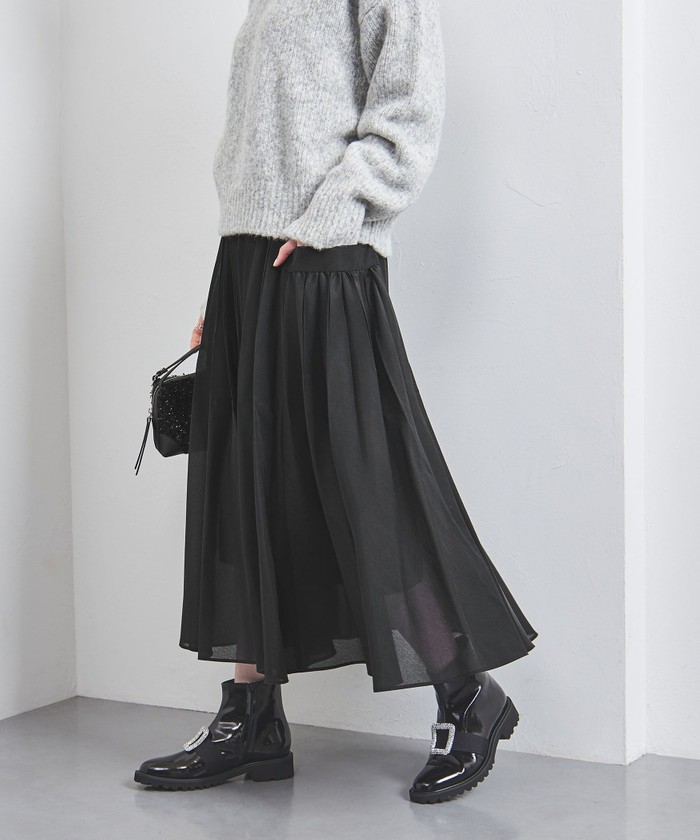 セール 40%OFF】オーガンジー ポケット フレアスカート セール 40%OFF】オーガンジー ポケット フレアスカート