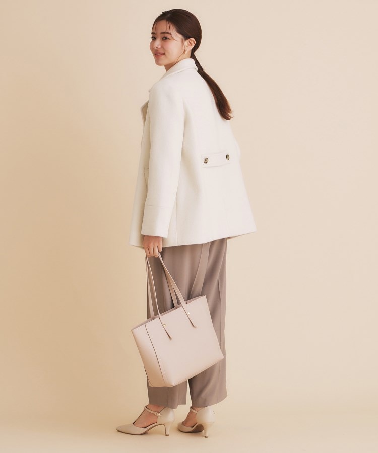 INDIVI カシミヤ混　ノーカラー ウールコート セール 30%OFF】インデックス index ウール混 ステンカラー