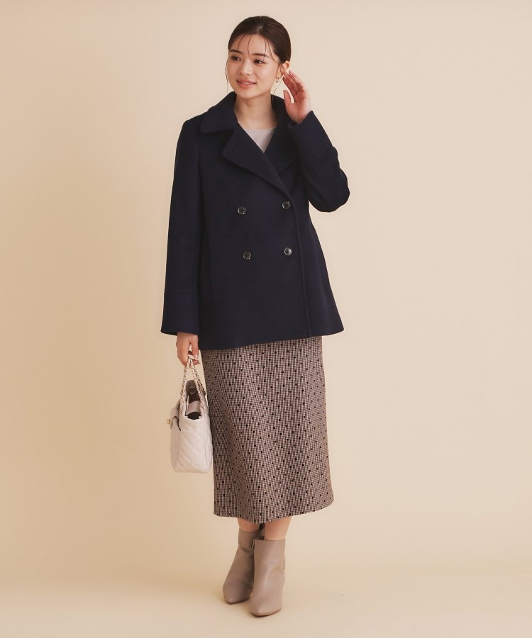 インデックス ウール混 ステンカラー ピーコート セール 30%OFF】インデックス index ウール混 ステンカラー
