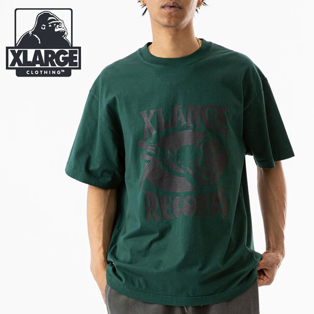 エクストララージ XLARGE BREAK THE RECORDS S/S TEE GREEN エクストララージ XLARGE BREAK THE RECORDS S/S TEE GREEN