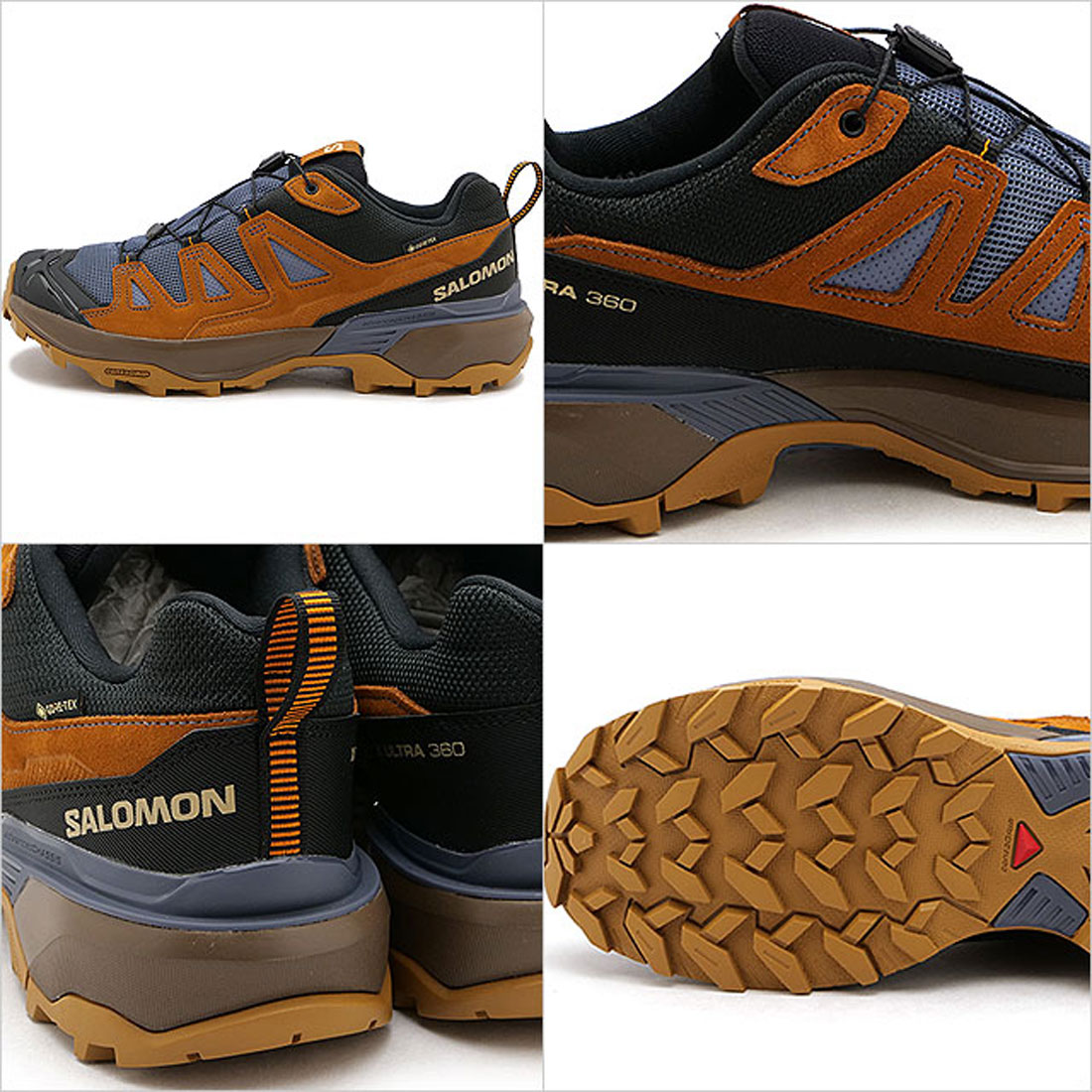 国内配送 SALOMON X ULTRA 360 LTR GTX GRISAILLE/CARAMEL CAFE Salomon X Ultra 360 Leather GTX - Grisaille/Caramel Cafe