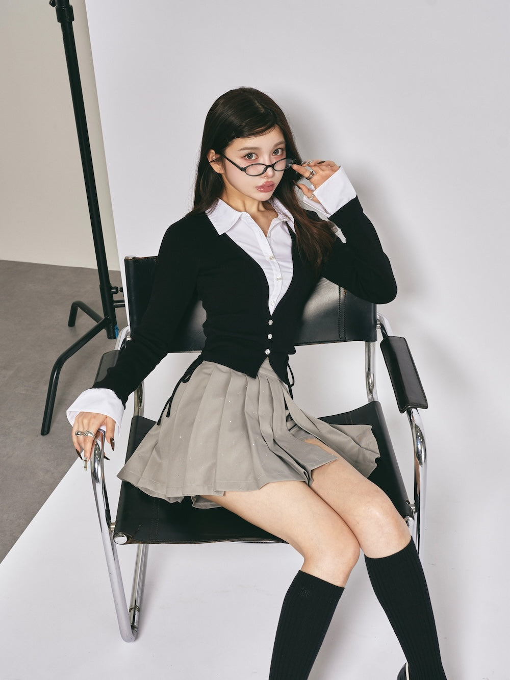 シャツドッキングレースアップニットトップス – Darich (ダーリッチ)
