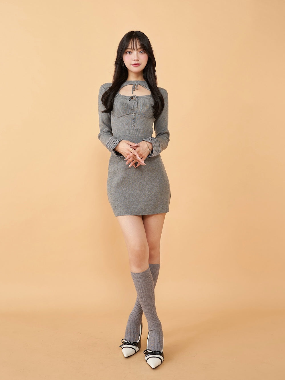 ダーリッチ Darich フロントオープンニットミニワンピース ダーリッチ Darich フロントオープンニットミニワンピース