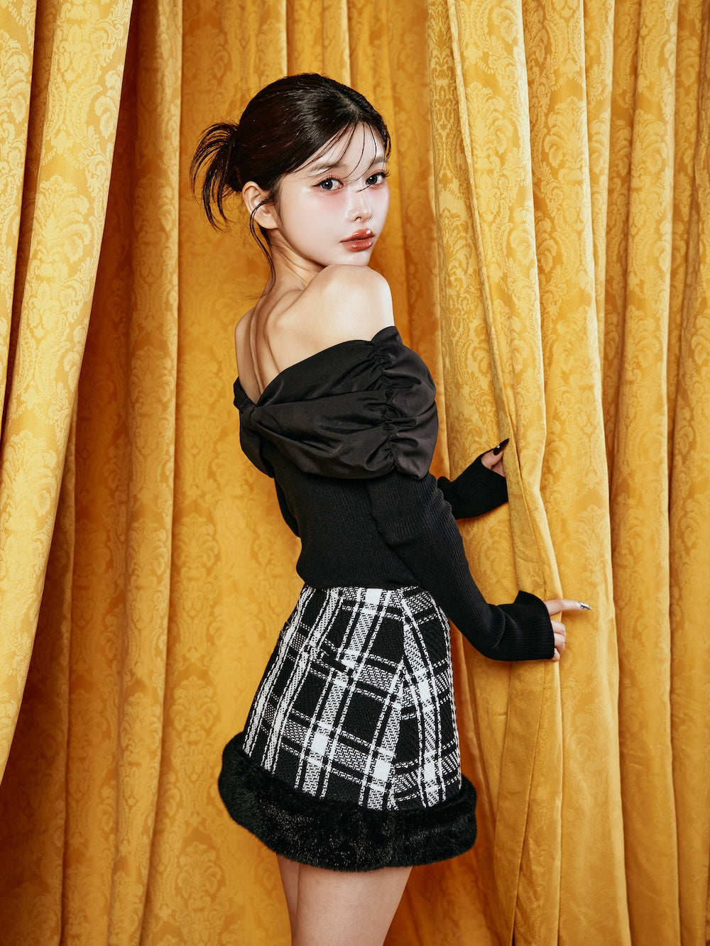 セール】ダーリッチ Darich オフショルリボンニットトップス