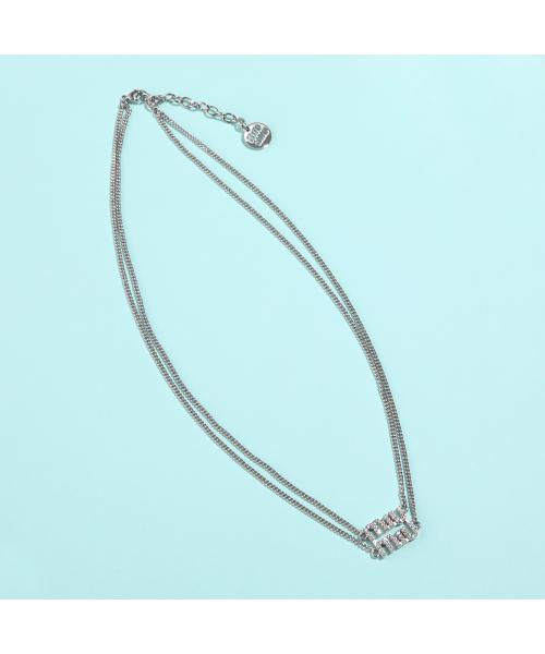 セール】MIUMIU ネックレス 5IC126 2DNC クリスタル メタル ロゴ