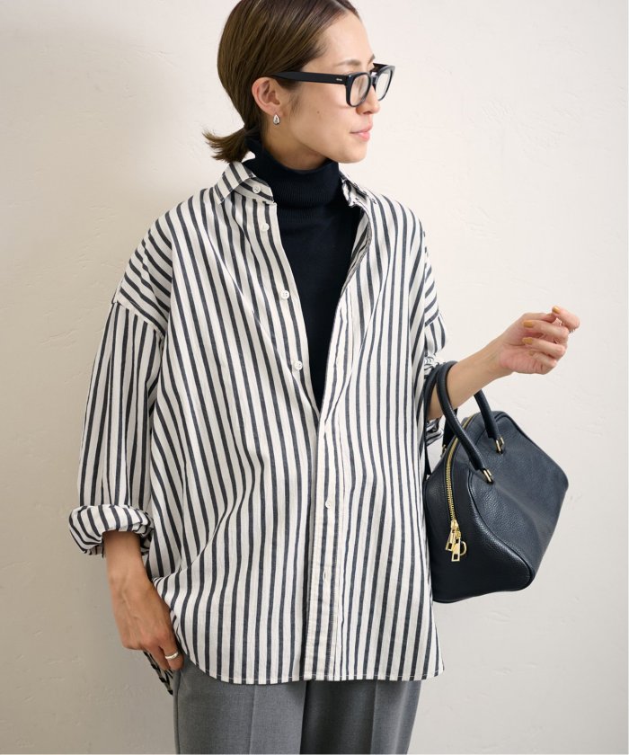 24ss 美品 フレームワーク コットンストライプレギュラーカラーシャツ F 24ss 美品 フレームワーク コットンストライプレギュラーカラー