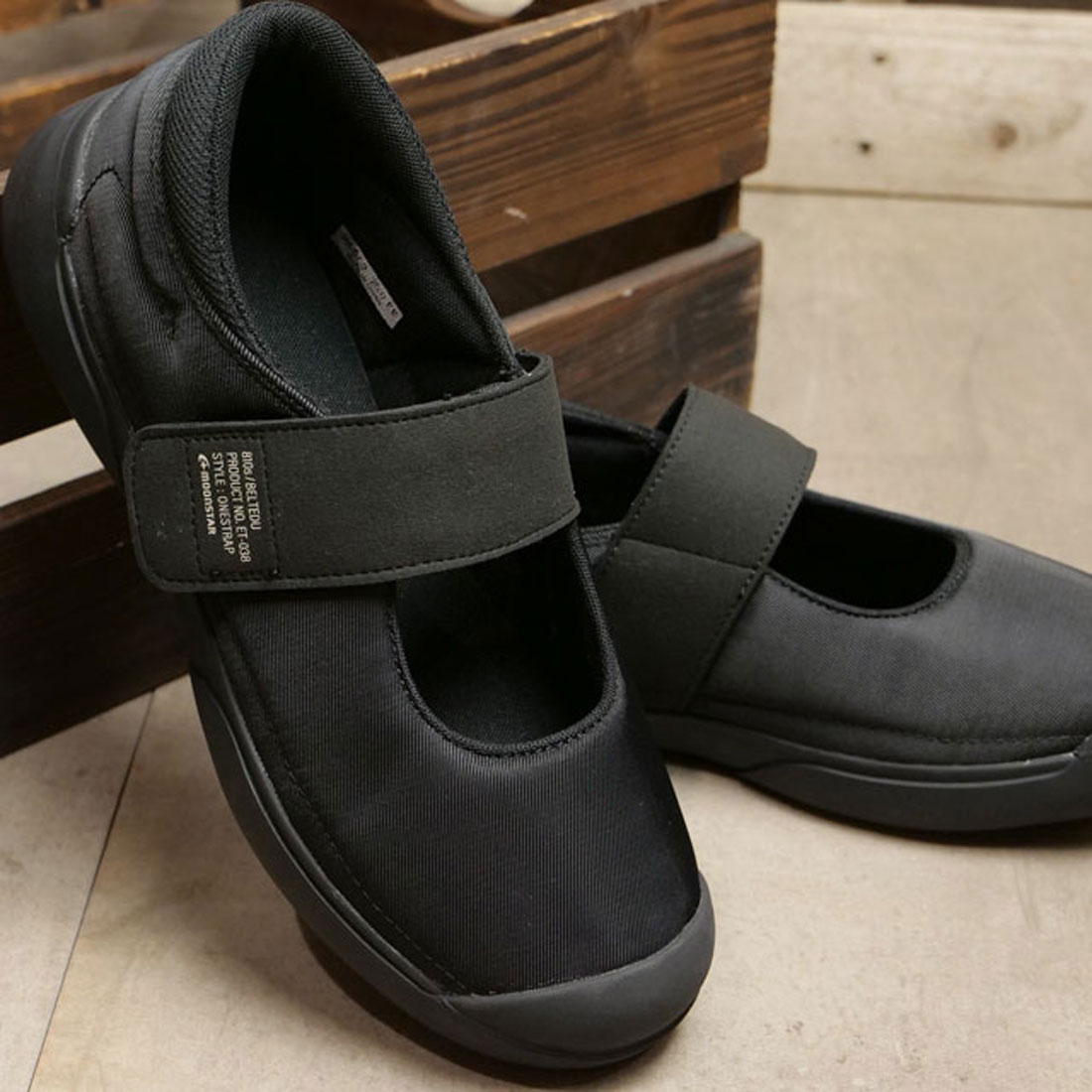 moonstar BELTEDU black 黒24.0 ムーンスター MoonStar 810s ET038 BELTEDU BLACK [54410397