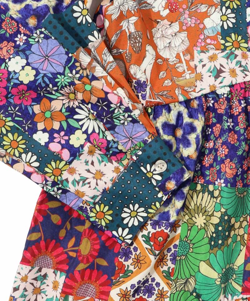 スカラー ScoLar キノコの森or花柄パッチワーク風 2柄展開