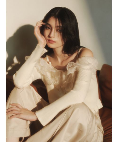 セール 50%OFF】ラッフルオフショルニット【WEB限定カラーあり