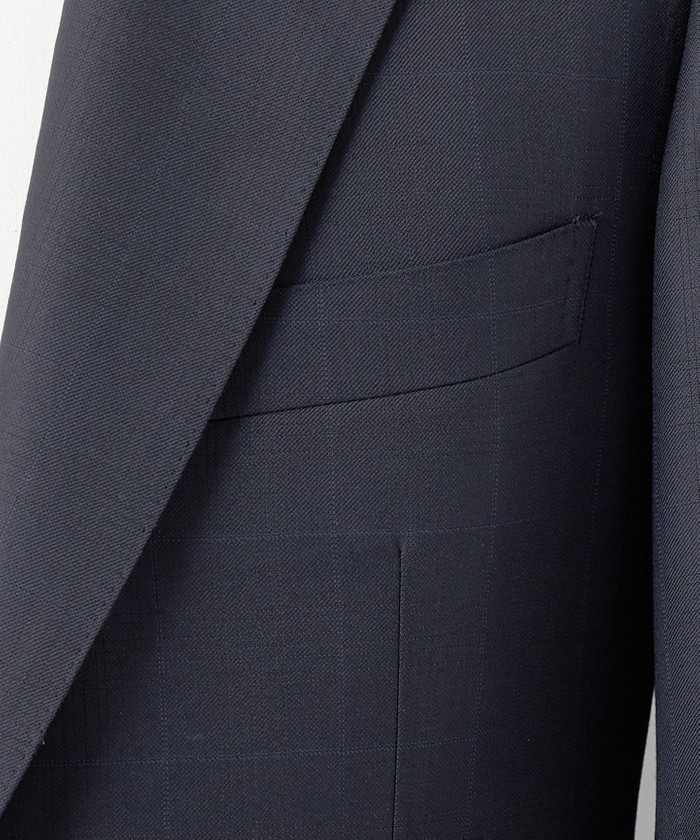 セール】【Loro Piana Fabric】365 通年スーツ(ネイビー×格子