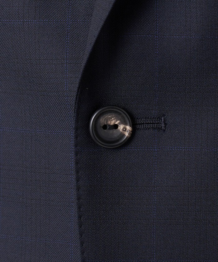 セール】【Loro Piana Fabric】365 通年スーツ(ネイビー×格子