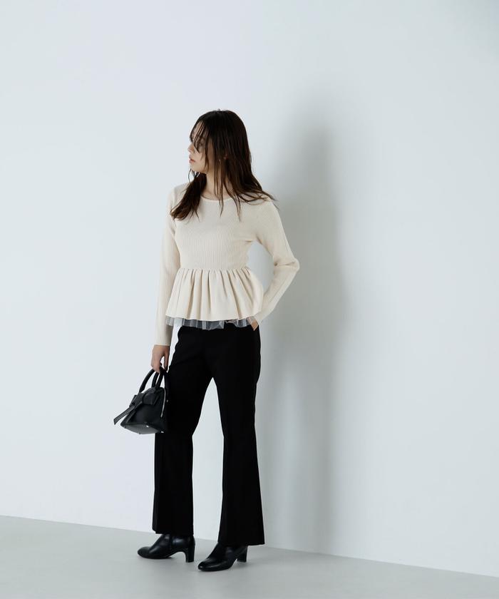 超歓迎 セール 30%OFF】ボリュームペプラムニット(506882428 トップス
