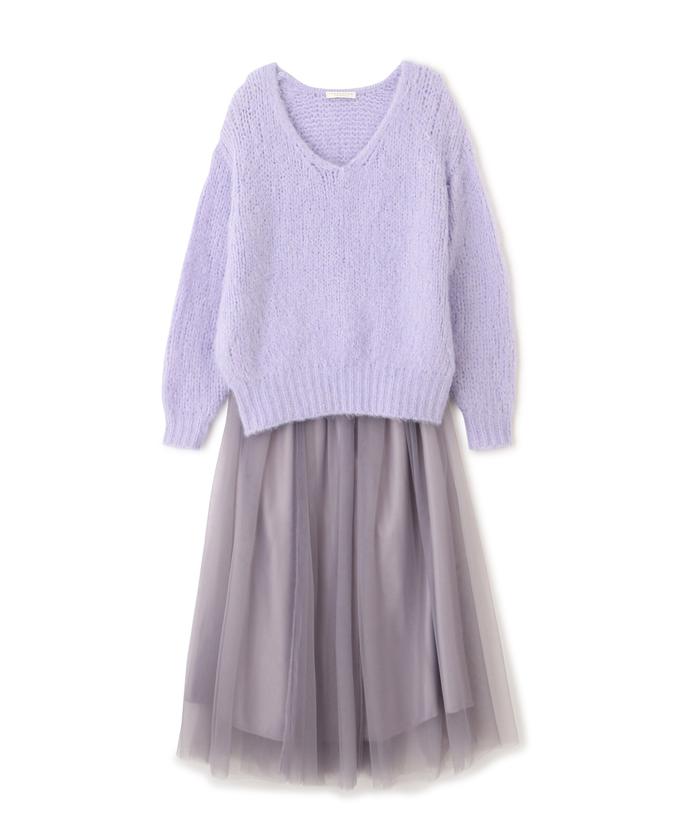 セール 50%OFF】ニット×チュールスカートセットアップ(506924809