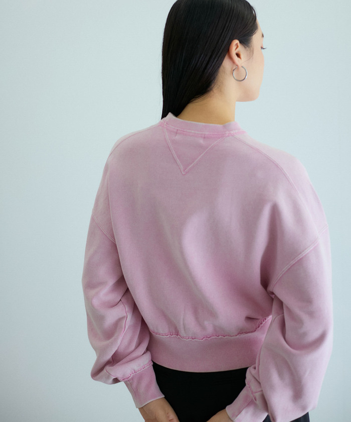 アダムエロペ 【サステナブル・洗える】ボールバイオ加工スウェットシャツ セール 50%OFF】【サステナブル・洗える】ボールバイオ加工