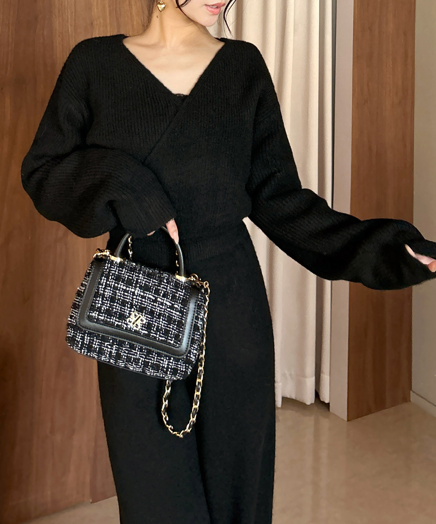PARTY カシュクールニットオールインワン ロイヤルパーティー ROYAL PARTY カシュクールニット