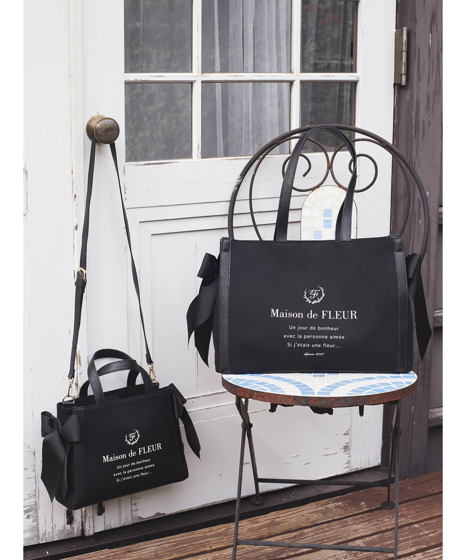 Maison de FLEUR 推し活ブラックトートバッグ Maison de FLEUR 推し活ブラックトートバッグ - メルカリ