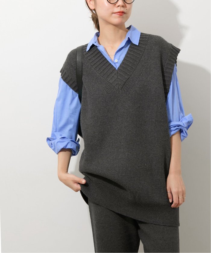 JOURNAL STANDARD ポリエステルカナパロングベスト 黒 ジレ JOURNAL STANDARD ポリエステルカナパロングベスト 黒 ジレ