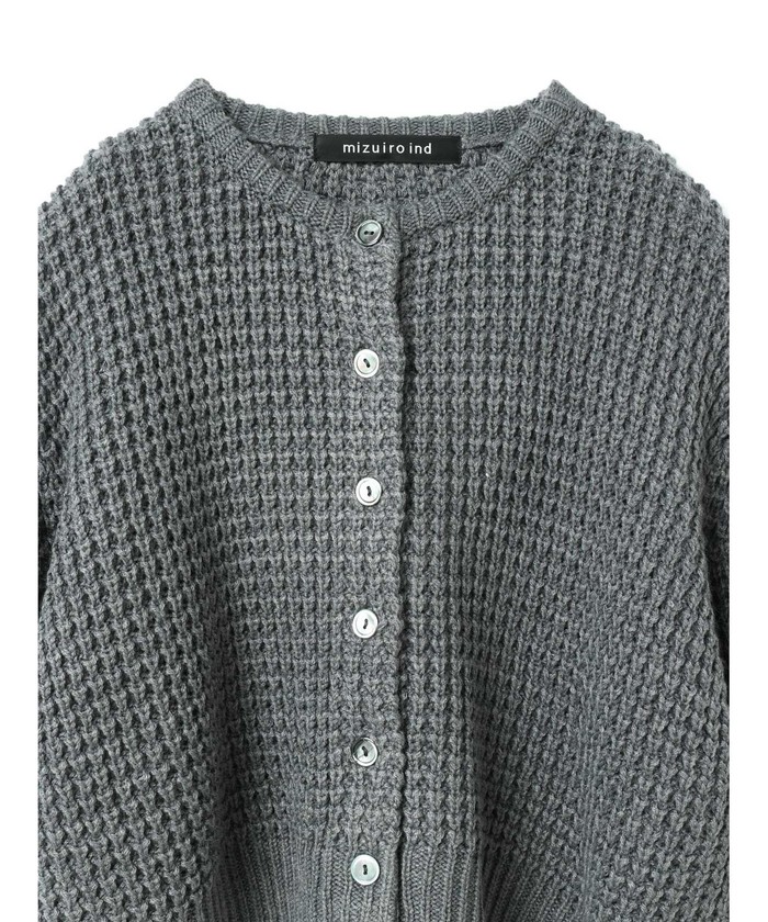 セール 30%OFF】mizuiro ind ワッフルニットカーディガン
