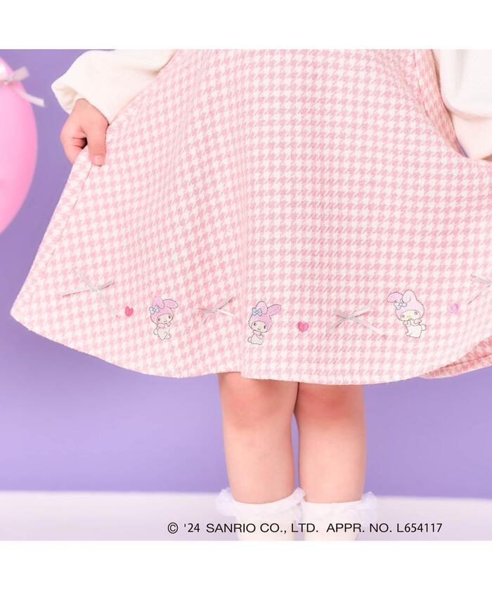 【BIMBA Y LOLA】異素材MIX☆ドッキングワンピース セール 40%OFF】マイメロディ・クロミ/千鳥柄ドッキング