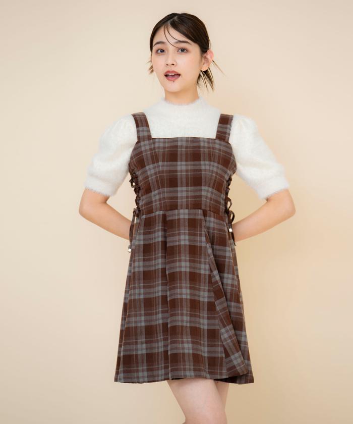セール 50%OFF】チェックドロストミニワンピース(506959915