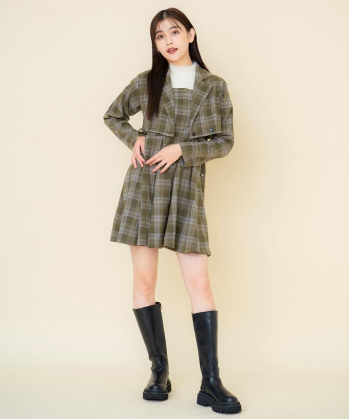 【当店限定販売】 セール 50%OFF】チェックドロストミニワンピース(506959915 ワンピース