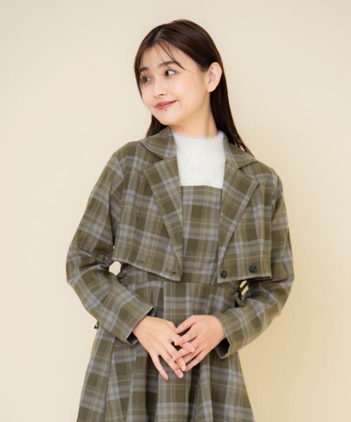 セール 50%OFF】チェックドロストミニワンピース(506959915