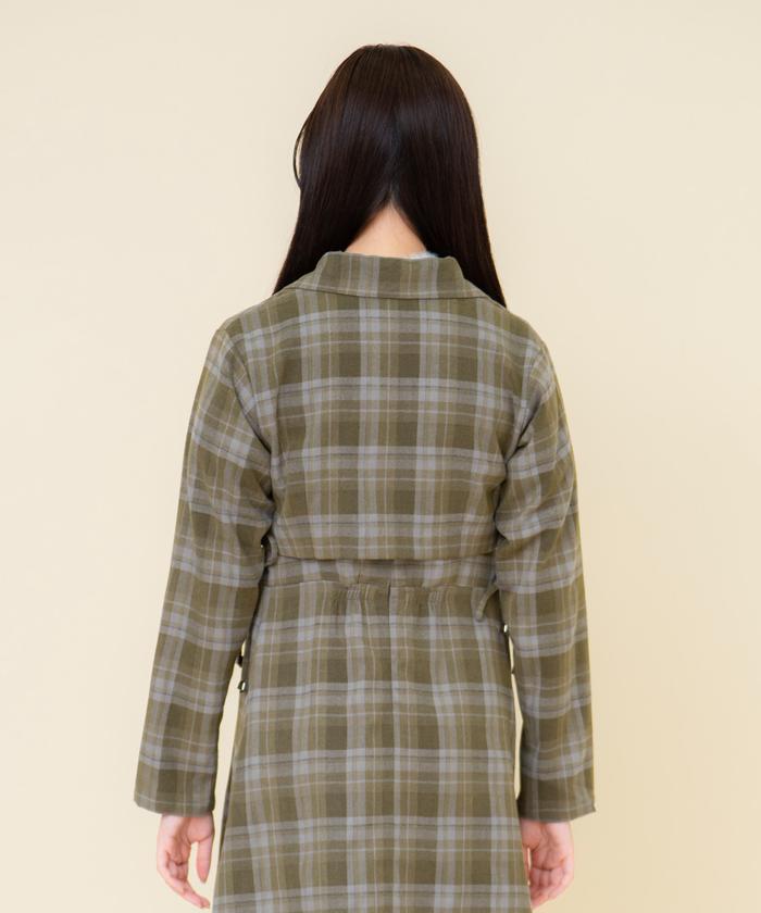 loose shadow check short jacket / ルーズシャドウチェック