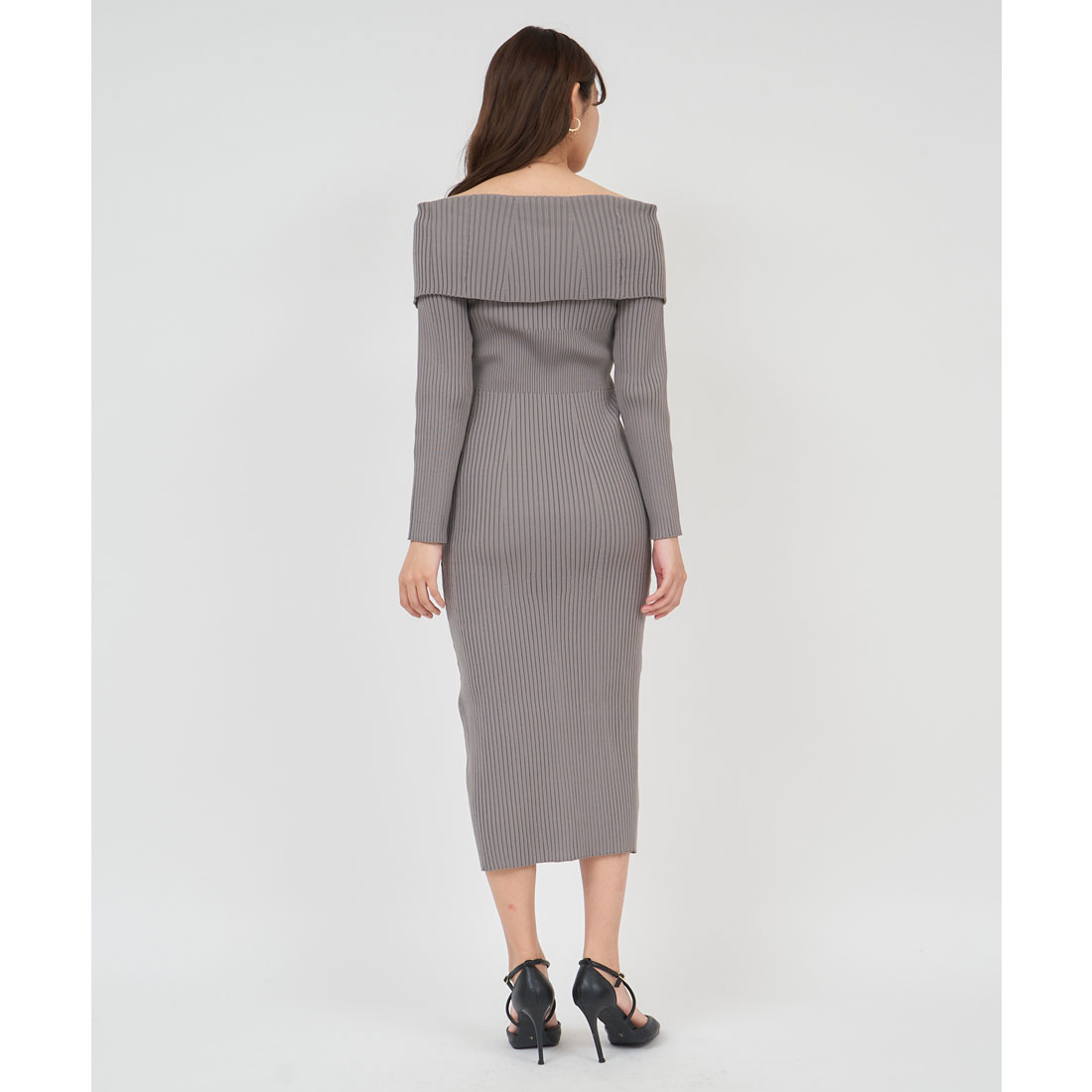  PARTY オフショルドッキングダブルZIPニットタイトワンピース ROYAL PARTY｜オフショルドッキングダブルZIPニットタイト