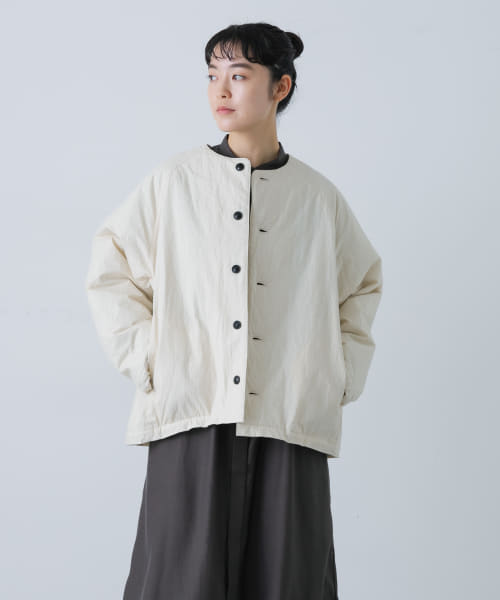 中綿ノーカラージャケット(506853896) | かぐれ(KAGURE) - d fashion