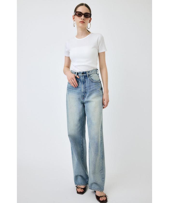 moussy デニム 23インチHW DAMAGE LOOSE STRAIGHT MOUSSY | HW DAMAGE LOOSE STRAIGHT (ワイド ) |SHEL'TTER WEBSTORE