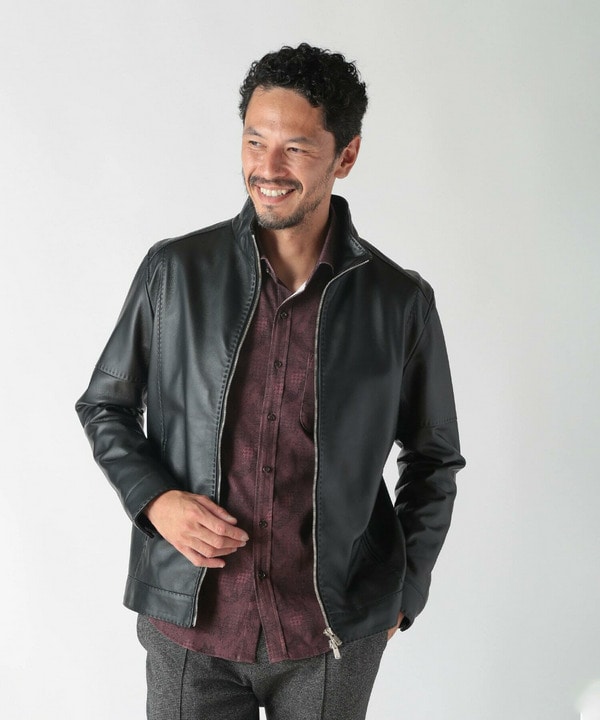 MEN'S BIGI ヨーロピアンライダース 羊革 革ジャン メンズビギ MEN'S BIGI ヨーロピアンライダース 羊革 革ジャン メンズビギ