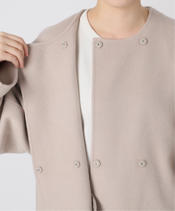 セール 30%OFF】souple woolダブルフェイスノーカラーコート セール 30%OFF】souple woolダブルフェイスノーカラーコート